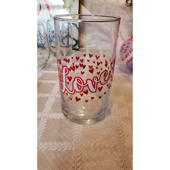 Clear Glass Vase Love & Hearts Valentine's Day Gift - Picture 1 of 4